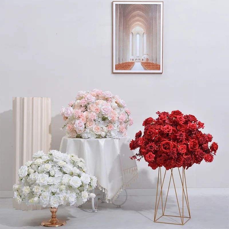 

Artificial Hydrangea and Rose Ball Great for Indoor Exhibition Showcase Decoration and Wedding Table Stage Decor