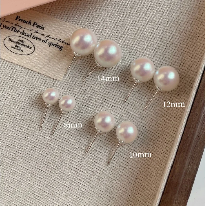 NEW Romantic Stainless Steel Mother-of-Pearl Round Suki Stud Earrings Cultured Pearl boucle femme