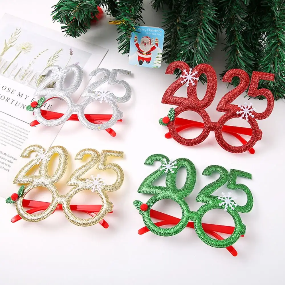 Sequin 2025 Happy New Year Headband Plastic Decorative Glasses Christmas Headpiece Crown Hair Hoop Letter New Year Headdress