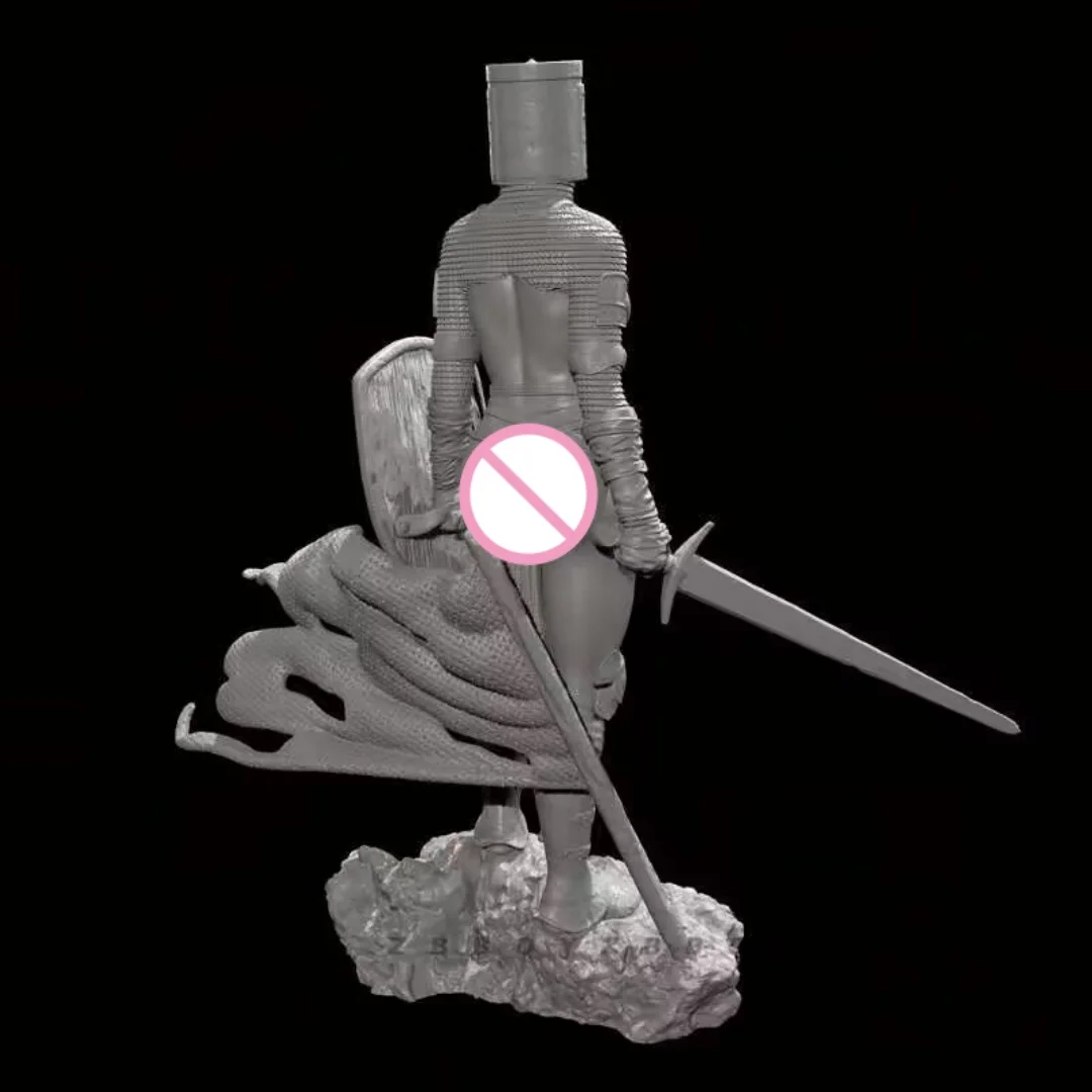 Figurine en résine à l'échelle 1/24, chevaliers féminins de la table ronde, Kit de modèle à assembler, jouet d'impression 3D non assemblé et non peint