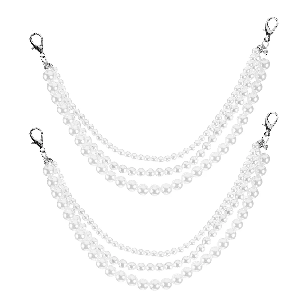 

1Pair Pearl Shoe Chains Women Shoe Decorations Sneakers Charms Stylish Boot Jewelry Accessories for Casual Formal