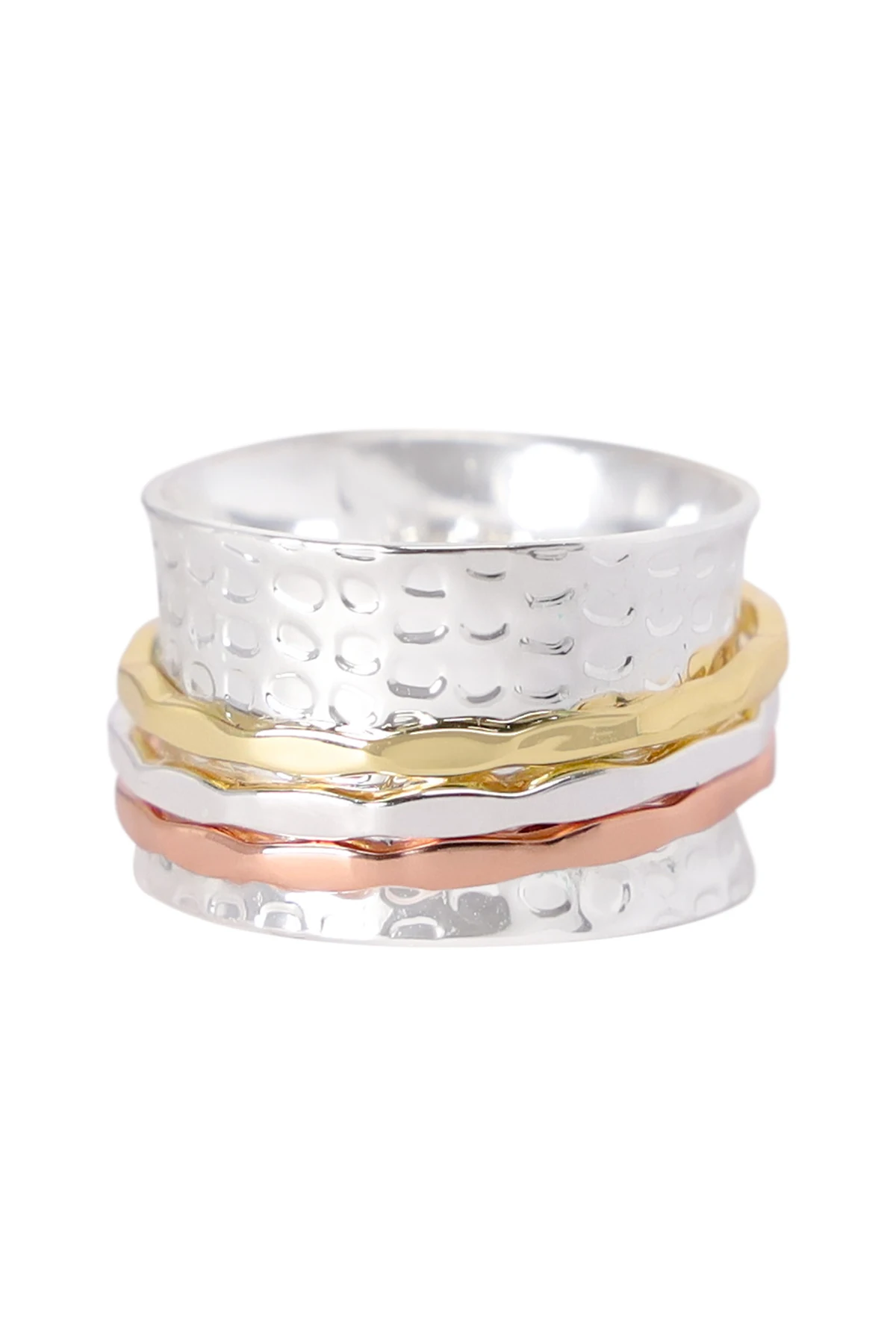 

Handmade Tri-Tone Handmade Spinner Ring Fashion Spinner Ring for Women