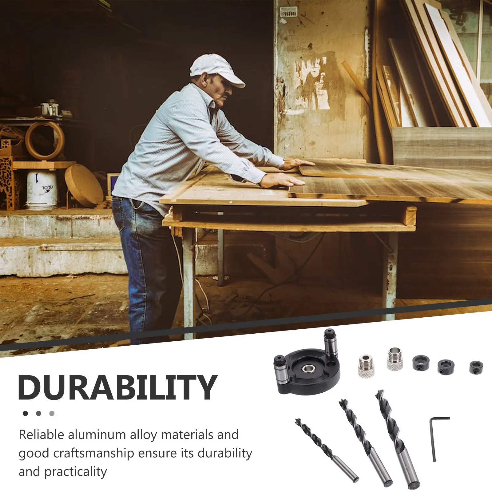 

1Set Vertical Self Centering Dowel Drill Positioner Kit Aluminum Alloy Woodworking Drill Guide Set Dowel Drilling Guide