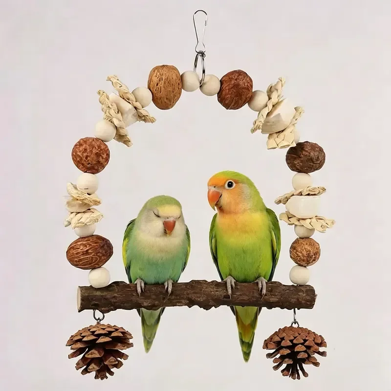 Natural Pine Cone Bird Toy 6