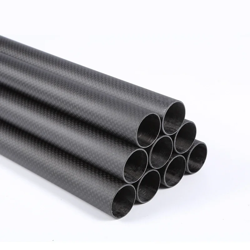 3K Carbon Fiber Tube ，Plain Matte ，Length 1000mm，Wall Thickness ：1mm，Calibre：5mm-35mm, High strength full carbon fiber tube.