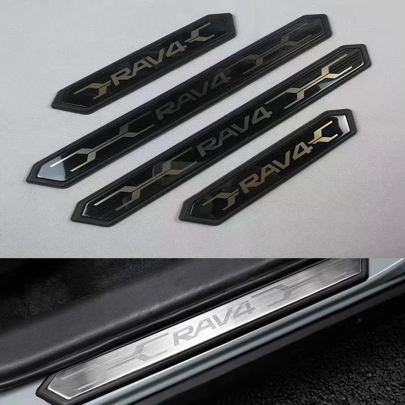 

For Toyota RAV4 2019-2023 Stainless car door sill protection Stickers Door Sill Scuff Plate/Door Sill car accessories