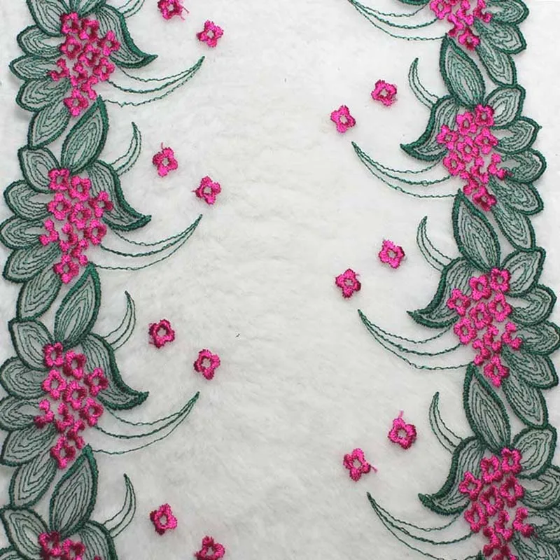 20Yds Two Tones Floral Embroidery Lace Trim Fabric For Skirt Hem Underwear Sewing Craft DIY Apparel Fabrics Material
