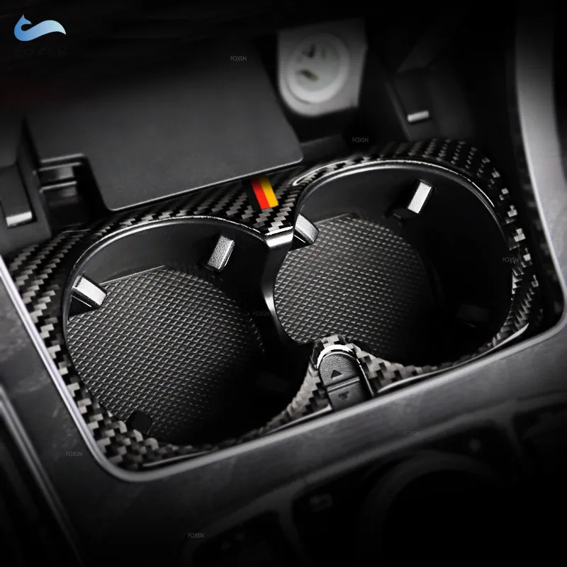 

For Mercedes Benz C Class W205 C180 C200 C300 GLC260 Car Carbon Fiber Water Cup Holder Frame Decorative Trim