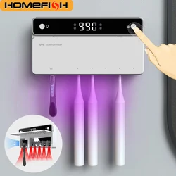 UV Toothbrush Holder Rechargeable Fast Drying Toothbrush Razor Storage Sterilizer With LED Display Bathroom Accessories