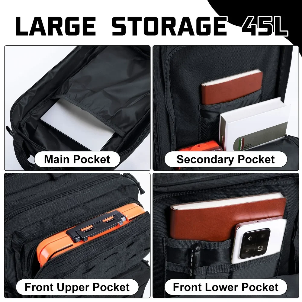 New 45L Outdoor Camping Backpack Men Fishing Lure Rod Box BagHunting Multi- Tactical Bags Fishing