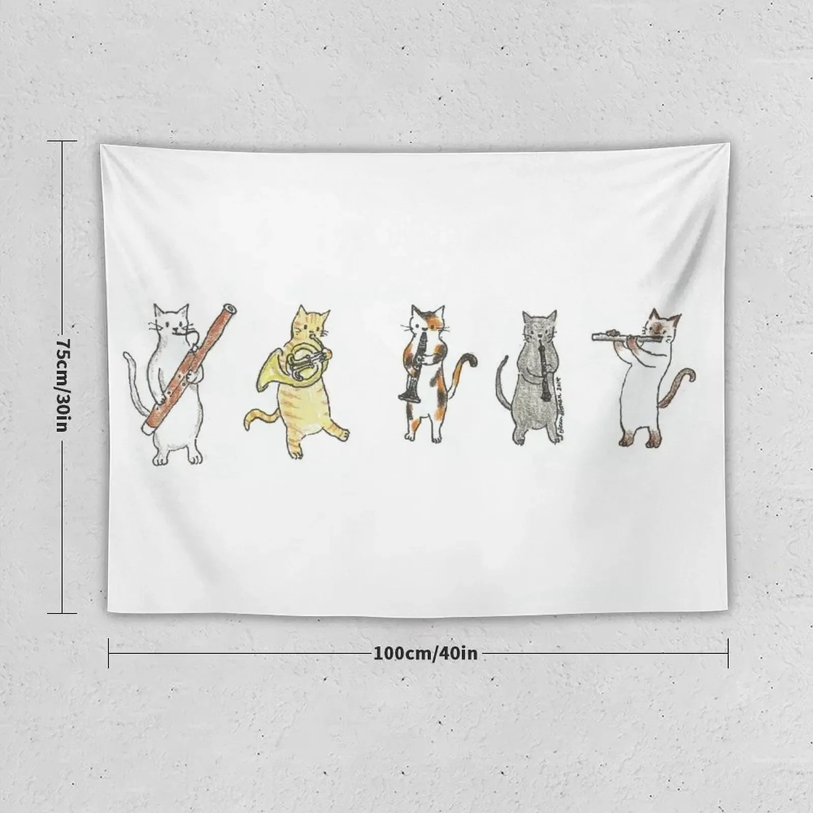 Wind Meowtet II Tapestry Anime Decor Home Decor Aesthetic Aesthetic Room Decor Korean Tapestry