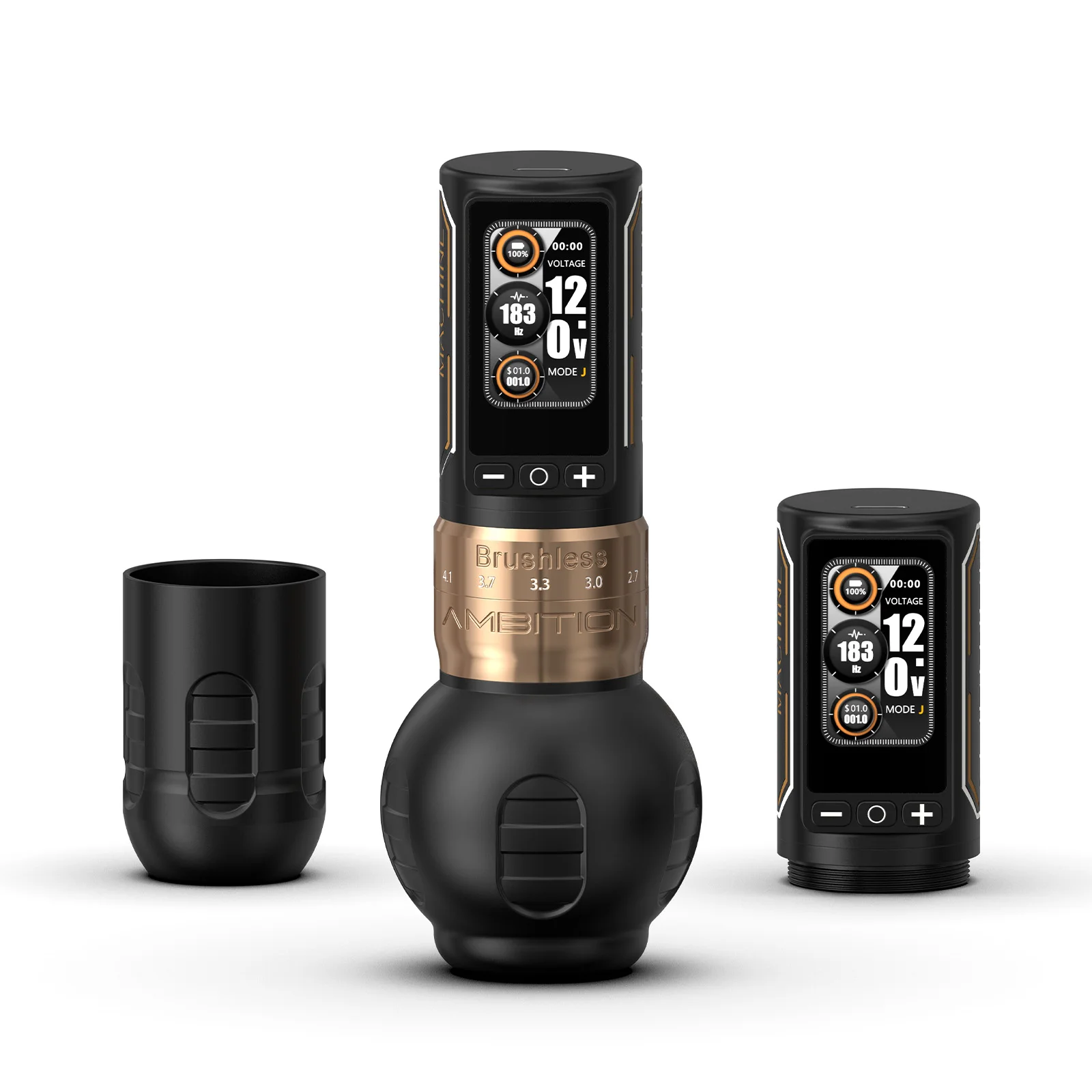 Ambitie Ninja Max 280 draadloze tattoo-machine 2,4 mm-4,5 mm verstelbare slag 54 mm + 34 mm grip borstelloze motor 2400 mAh batterijpen - afbeelding 2