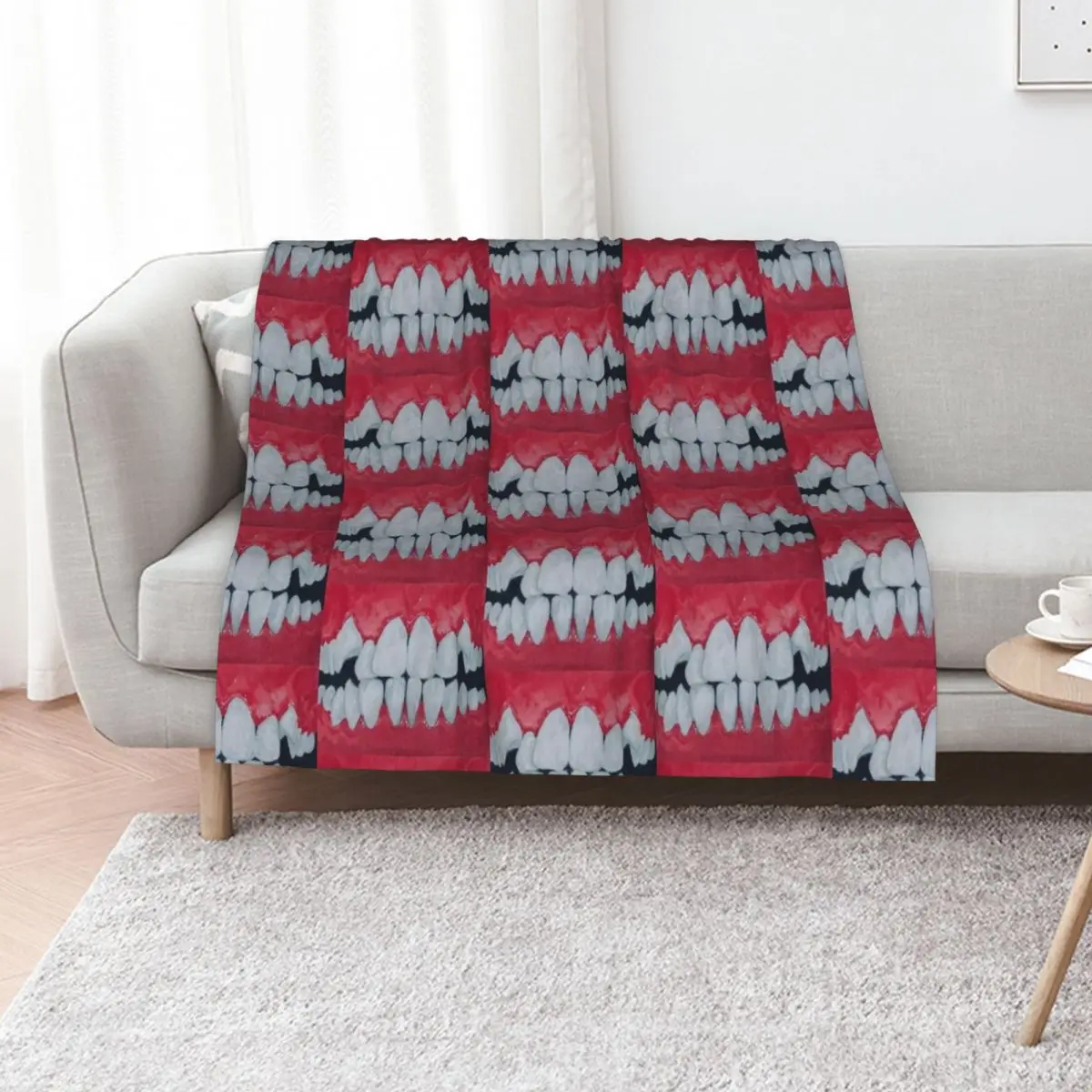 Teeth Throw Blanket cosplay anime warm winter decorative Soft Big Luxury Thicken Thermals For Travel Blankets