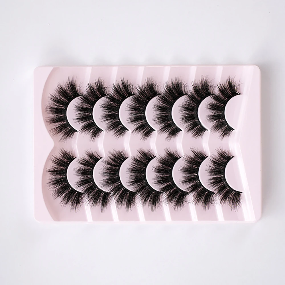 7 pairs of European and American synthetic false eyelashes, naturally thick, curled, and explosive eyelash style