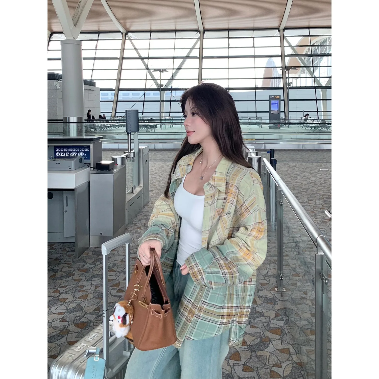 

R3 Sunset Thin adient Waed irt Women's Cheered Collar Long Sve Cotton Korean Sle Commute irt