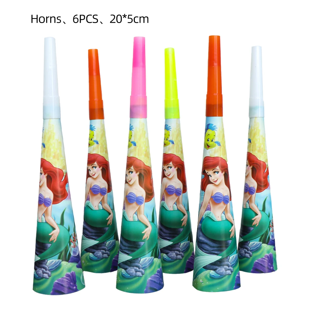 The Little Mermaid Birthday Decoration Party Balloon Plate Cup Tablecloth Banner Princess Ariel Mermaid Party Supplies For Kids