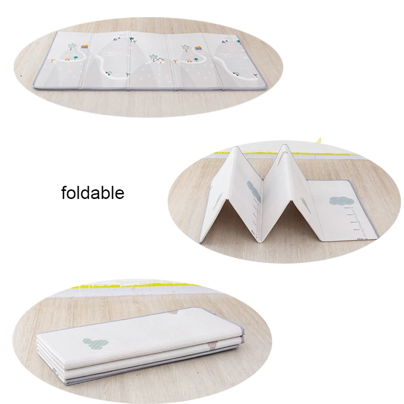 Alfombra de espuma plegable e impermeable de juego para bebé, esterilla acolchada para bebés, alfombra infantil de doble cara, para decoración de