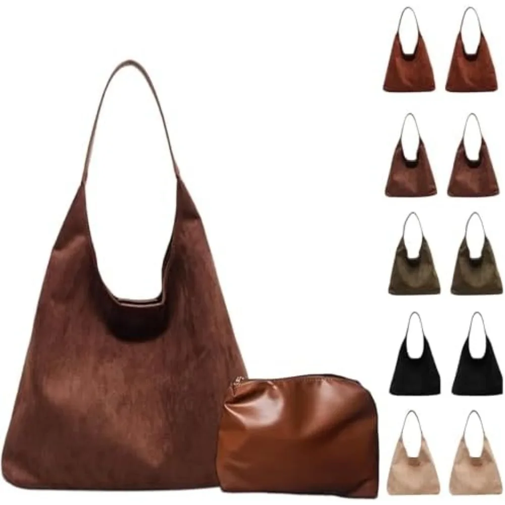 

Ladies Fashion Pink Corduroy Tote Set - Spacious Multifunctional Matching Coin Bag, Magnetic Closure