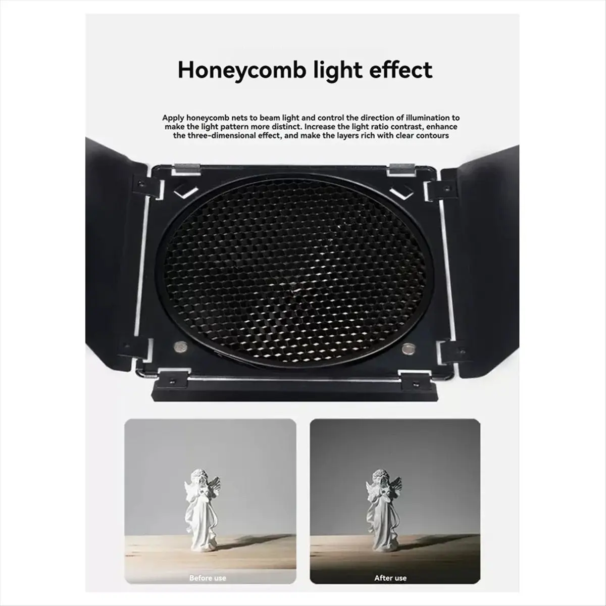 《Factory Direct》Barn Door Reflector Honeycomb Grid 4 Color Filter for 18cm Standard Reflector for BD-04 Photo Studio Accessories