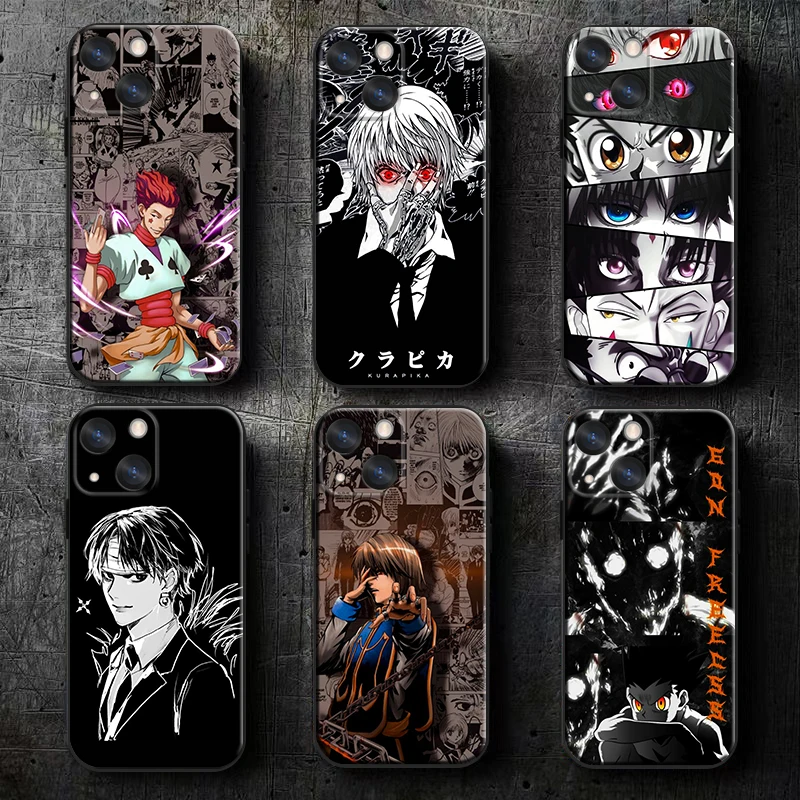 Anime HUNTER Kurapika Apple iPhone Case For 15 14 13 12 11 Mini XS XR X 6S 6 Pro Max Plus Black Soft Cover