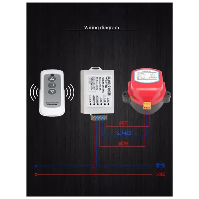A88X Control remoto Digital actuador interruptor controlador interruptor de amortiguador conducto eléctrico conducto de ventilación de amortiguador eléctrico