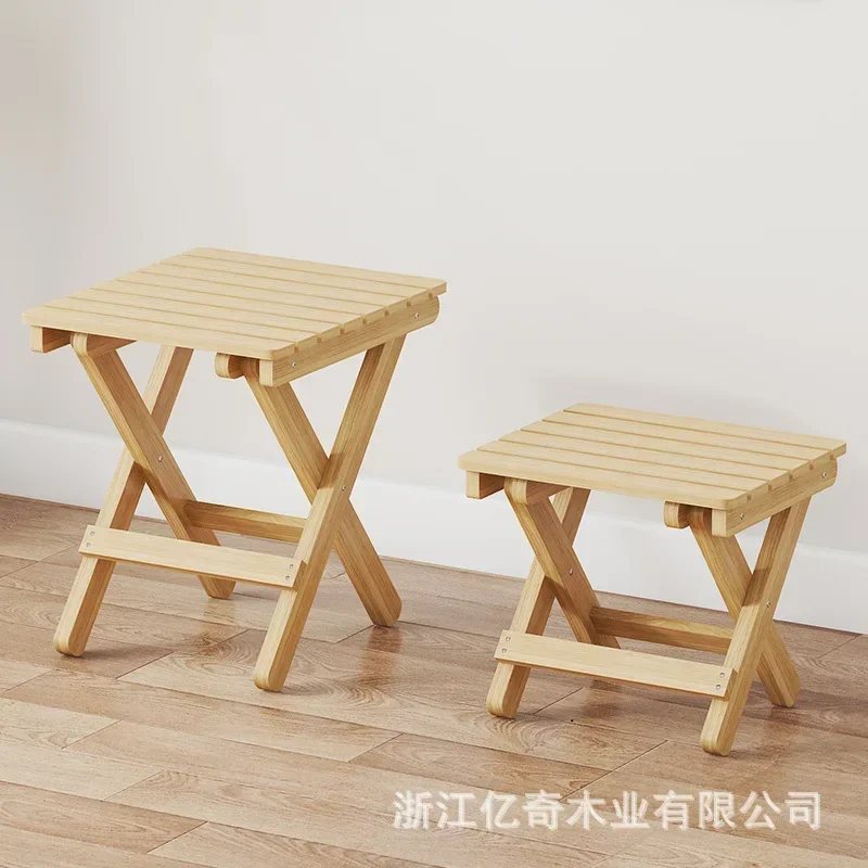 Folding Stool Household Solid Wood Outdoor Portable Simple Chair Simple Small Bench Mazafi Plastic Shoe Change