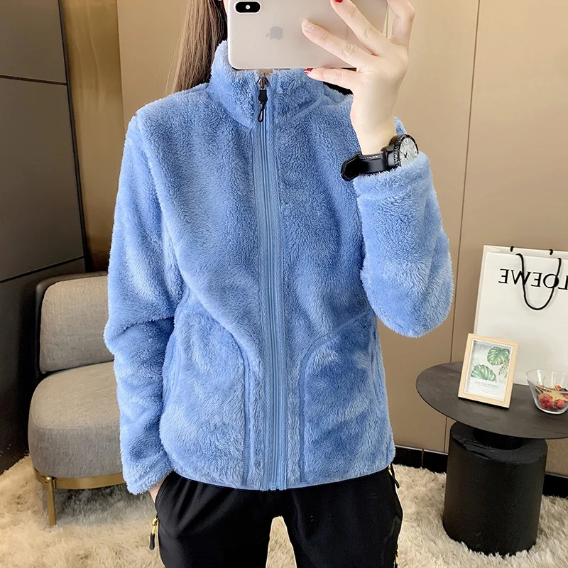 Winter Polar Fleece Coats for Women 2024 Autumn Warm Casual Outdoor Sportswear Hiking Jogging Yoga Lady Cardigan jacket Chaqueta