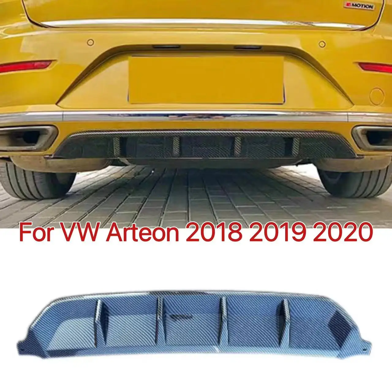 

For VW Arteon Spoiler Rear Bumper Surround Lip 2018 2019 2020 Spoiler Body Kit Arteon PP Material Deflector Car Accessories