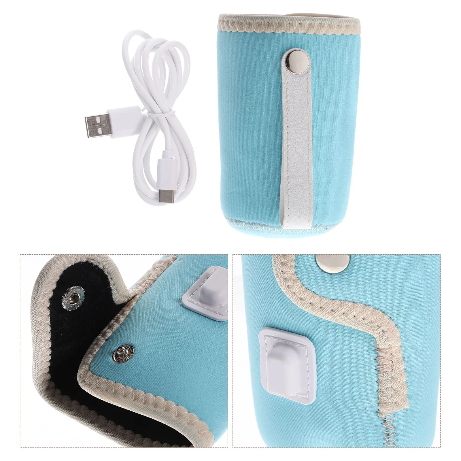 USBボトルウォーマー 赤ちゃん用ミルク哺乳瓶用 再利用可能な保温器 ポータブル旅行 母乳対応 屋外使用