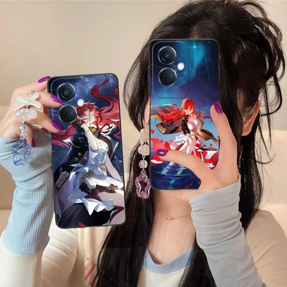 HSR Himeko Matte TPU Mobile Phone Case for OPPO Reno 14 13 12 11 10 9 8 7 6 5 F T Pro 5G Colorful Printing Cover