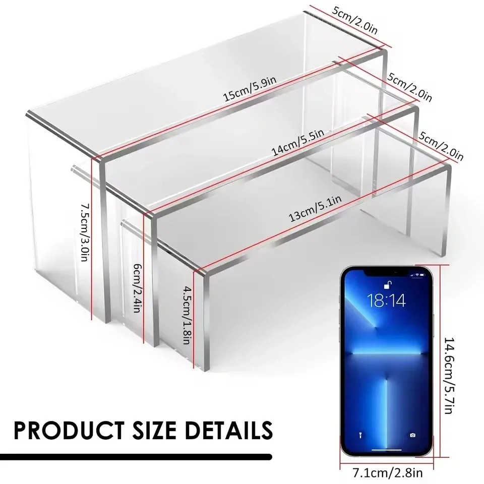 3/6/9Pcs Acryl Display Stand U Form Display Rack für Cupcake Schmuck Kosmetik Puppe Klar Lagerung regal Dekor Organizer