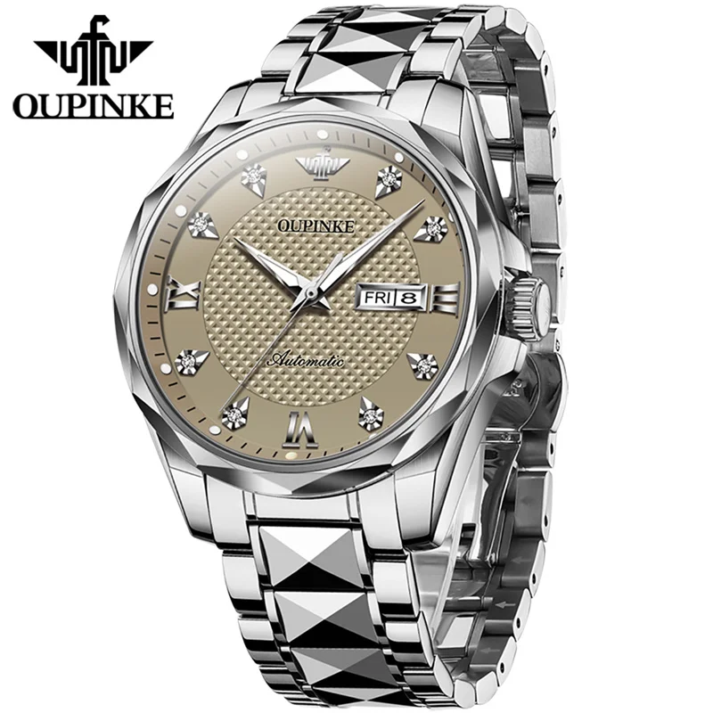 OUPINKE New Luxury Sports Men Tungsten Steel Mechanical Wristwatches Waterproof Automatic Watch Miyota Movement montre homme