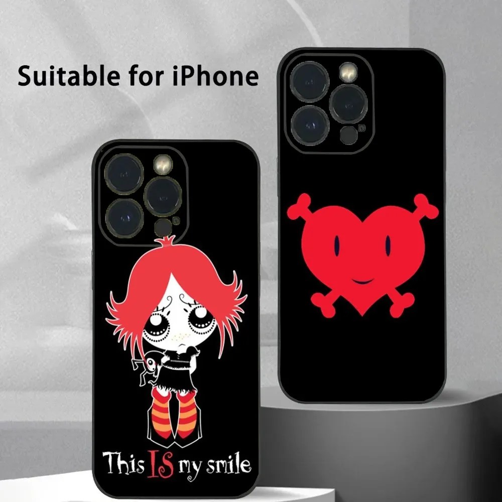 Cute Ruby Gloom Red hair Phone Case For iPhone 16 15 14 13 12 11 Plus,Pro Max,XS,X,XR,SE,Mini,8,7 Soft Silicone Black Cover