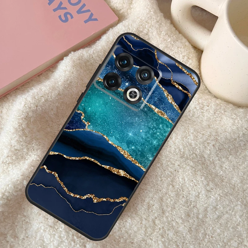 Gold Indigo Faux Malachite Case For Oneplus 8T 9RT 10T 8 9 11 10 Pro Oneplus Nord CE 2 Lite Ace N10 N20 N100 N200 Cover