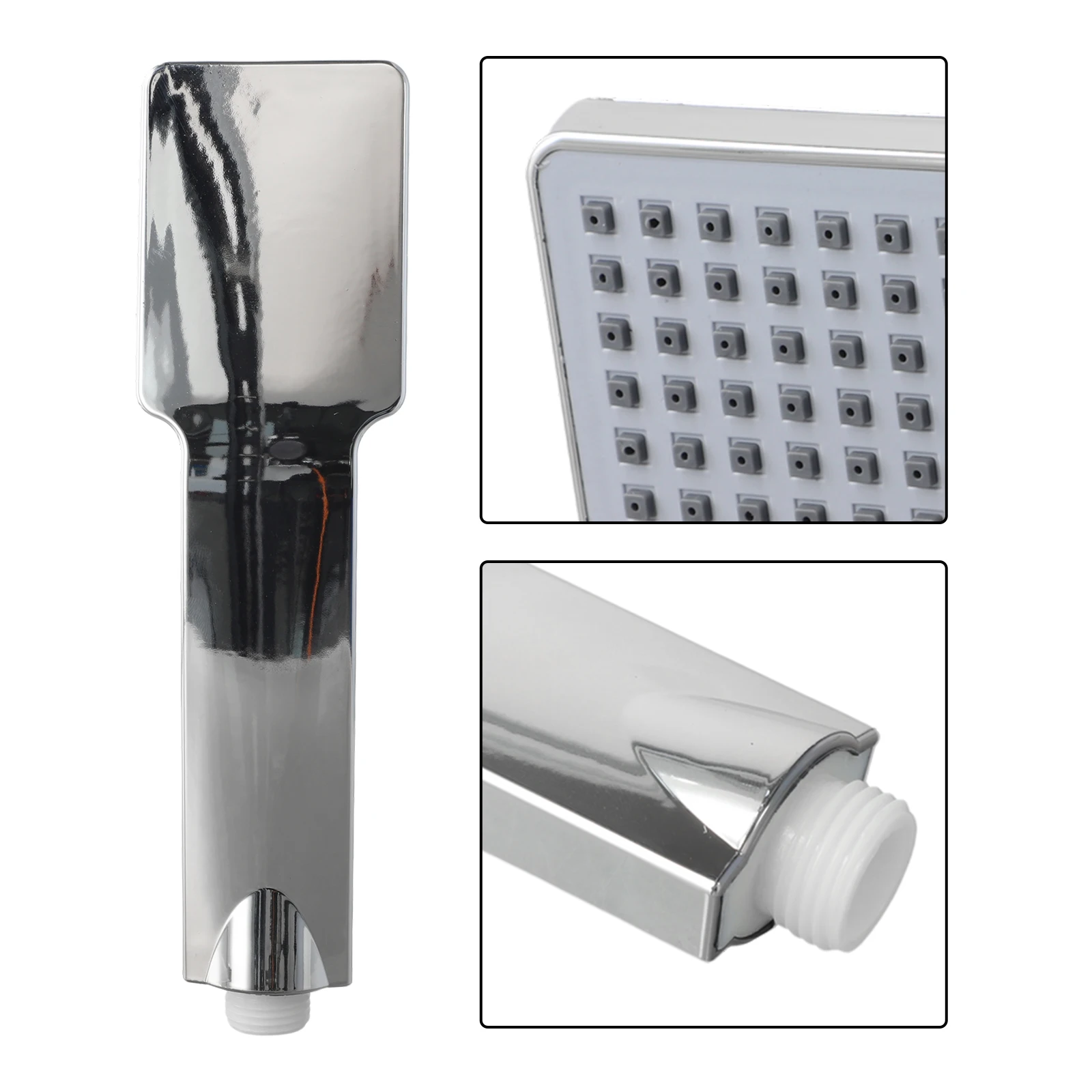 Pulverizador de chuveiro portátil com design de chuva de alta pressão para banheiro, bicos autolimpantes, ABS cromado, 23,8x5,8cm