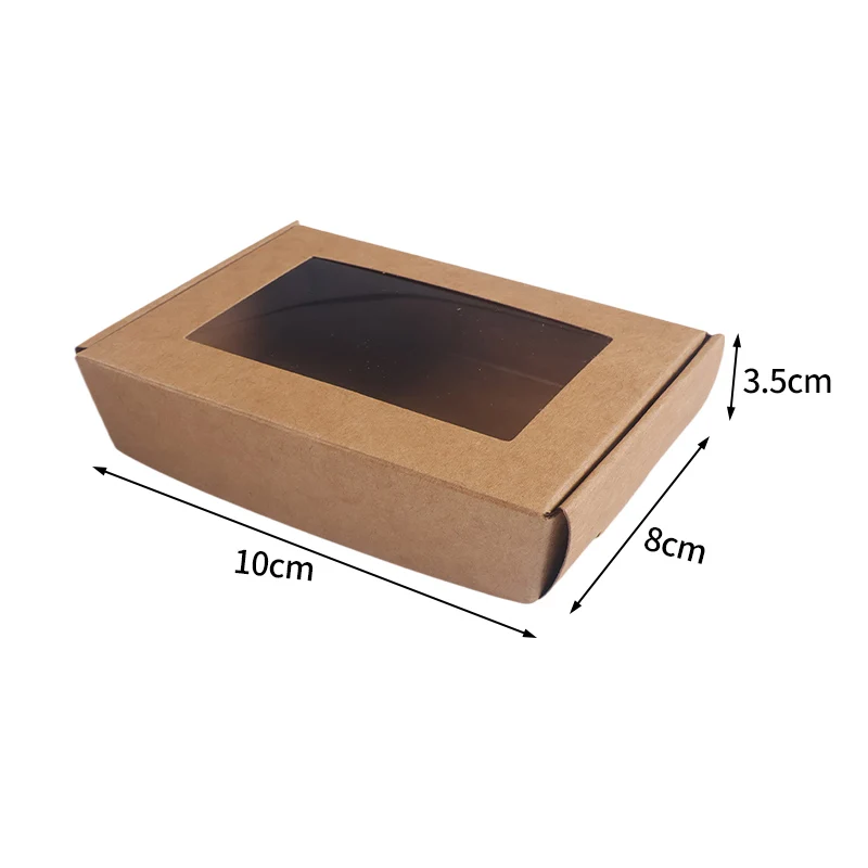 Kraft Paper Gift Boxes with Window, 1/5 PCS