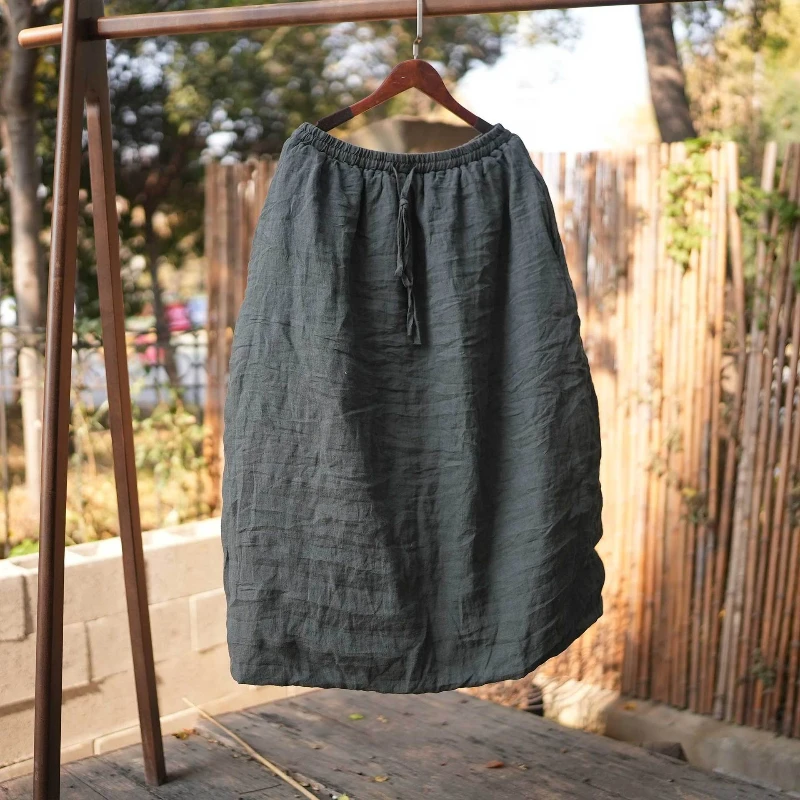 Vintage Solide A-Linie Röcke für Frauen Warme Fleece Gefüttert Lose Mittlere Länge Casual Halb Rock Winter Koreanische Vielseitig Hohe Taille