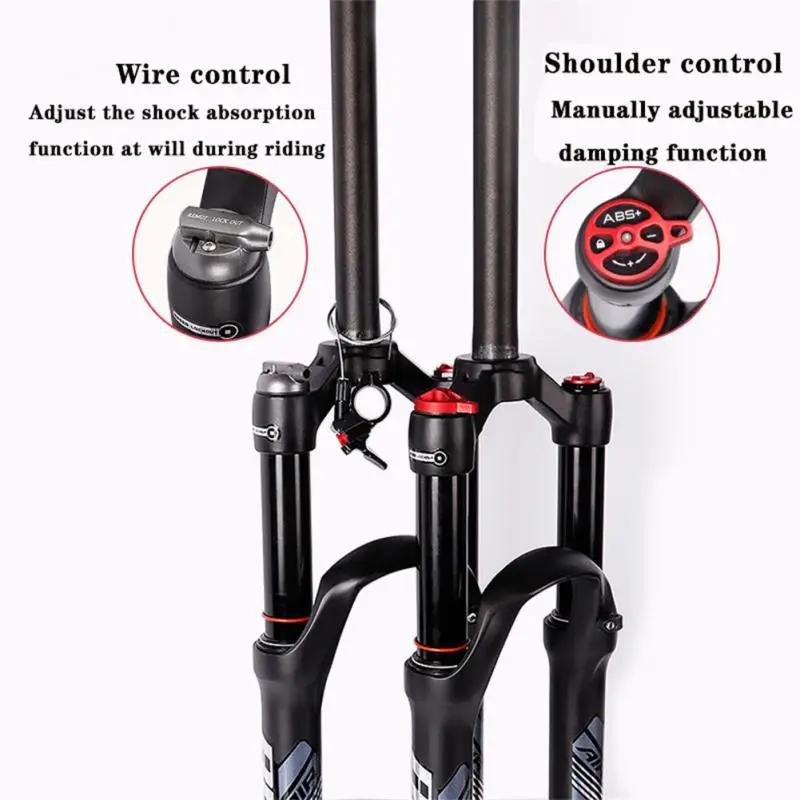 Bike Fork Rebound Adjustable MTB Air Front Suspension 26/27.5 Inch 120mm Travel Quick Release Fork Bicycle Accessories