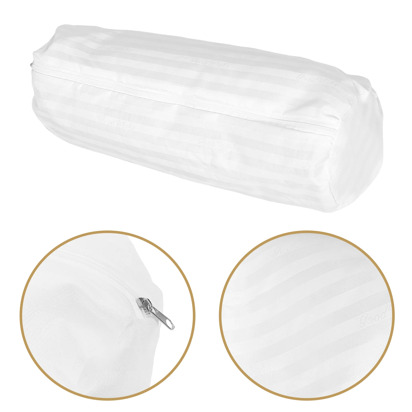 Round Bolster Pillow Case Soft Comfortable Breathable Inner Liner Hidden Zipper Easy Clean Sofa Cervical Decorative Cylinder