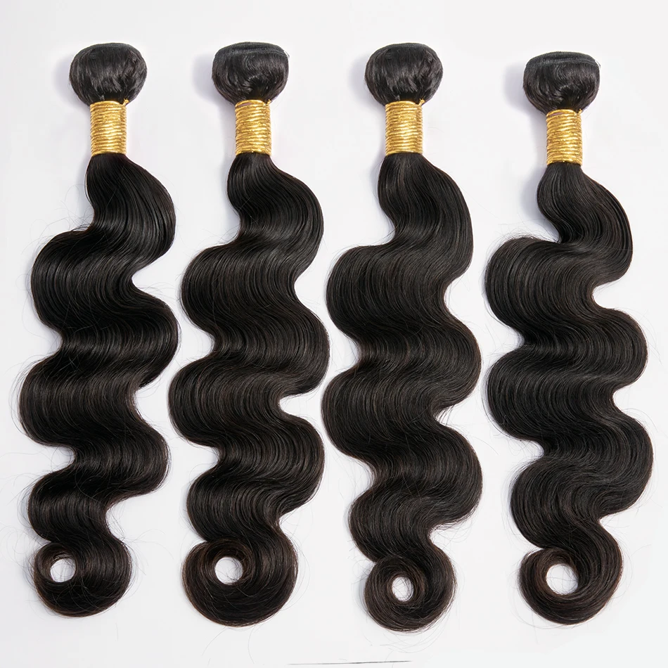 Body Wave Bundles Brazilian Hair Weave Bundles 1/3/4 PCS 100% Human Hair Bundles Natural /Jet Black 10-32