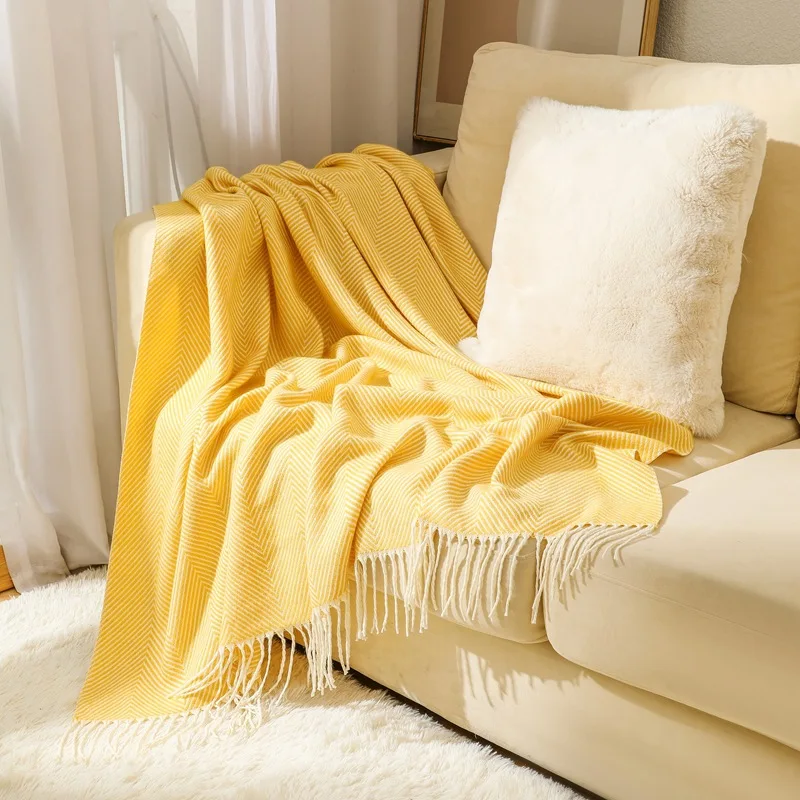 2024 hot sale style Sofa blanket bedside towel woven blanket air conditioning shawl blanket nap blanket