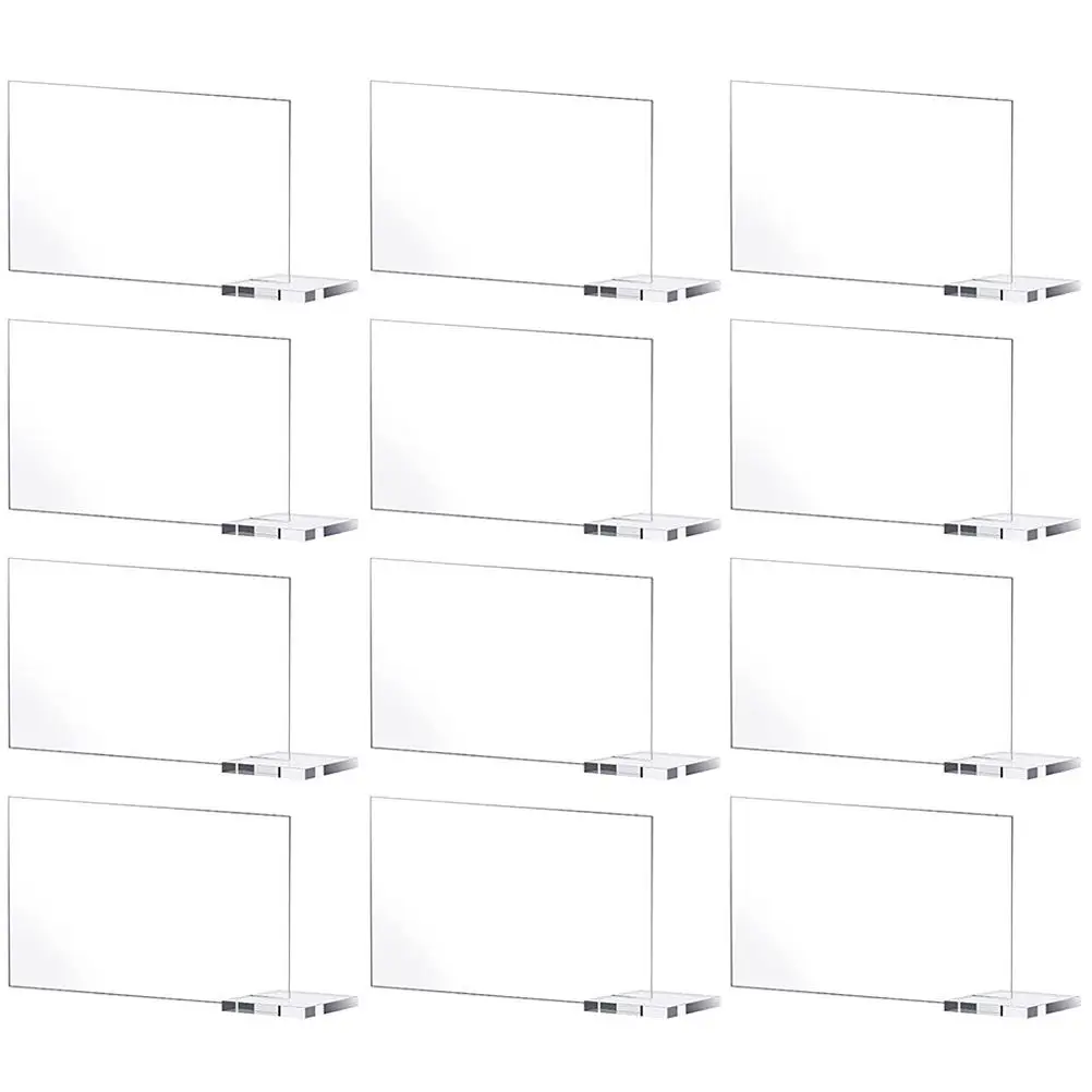 

12 Pcs Wedding Table Number Plate Stands Risers Signs Digital Signage Acrylic Holder Party for Chair Reserved Dining