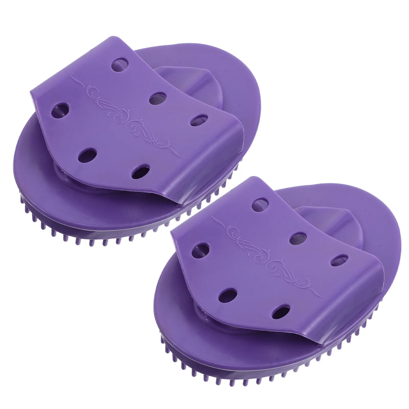 

2Pcs Handheld Massage Oil Brush Plastic Body Scraping Brush Waist Belly Scalp Muscle Release Hand Massager Meridian Massage Tool