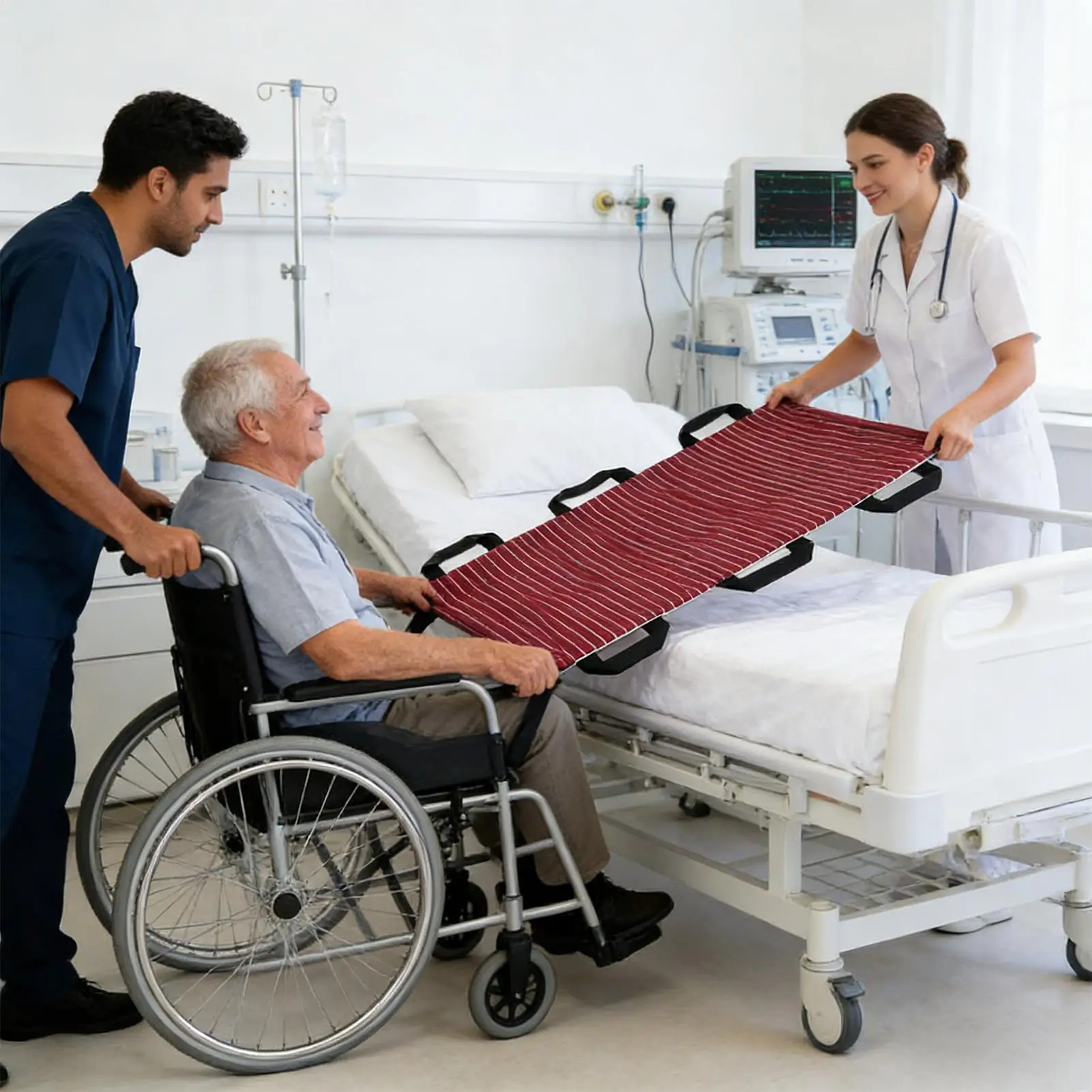 

Водонепроницаемый подкладочный матрас с ручками, 110x62 см, для позиционирования лежачих пациентов и взрослых