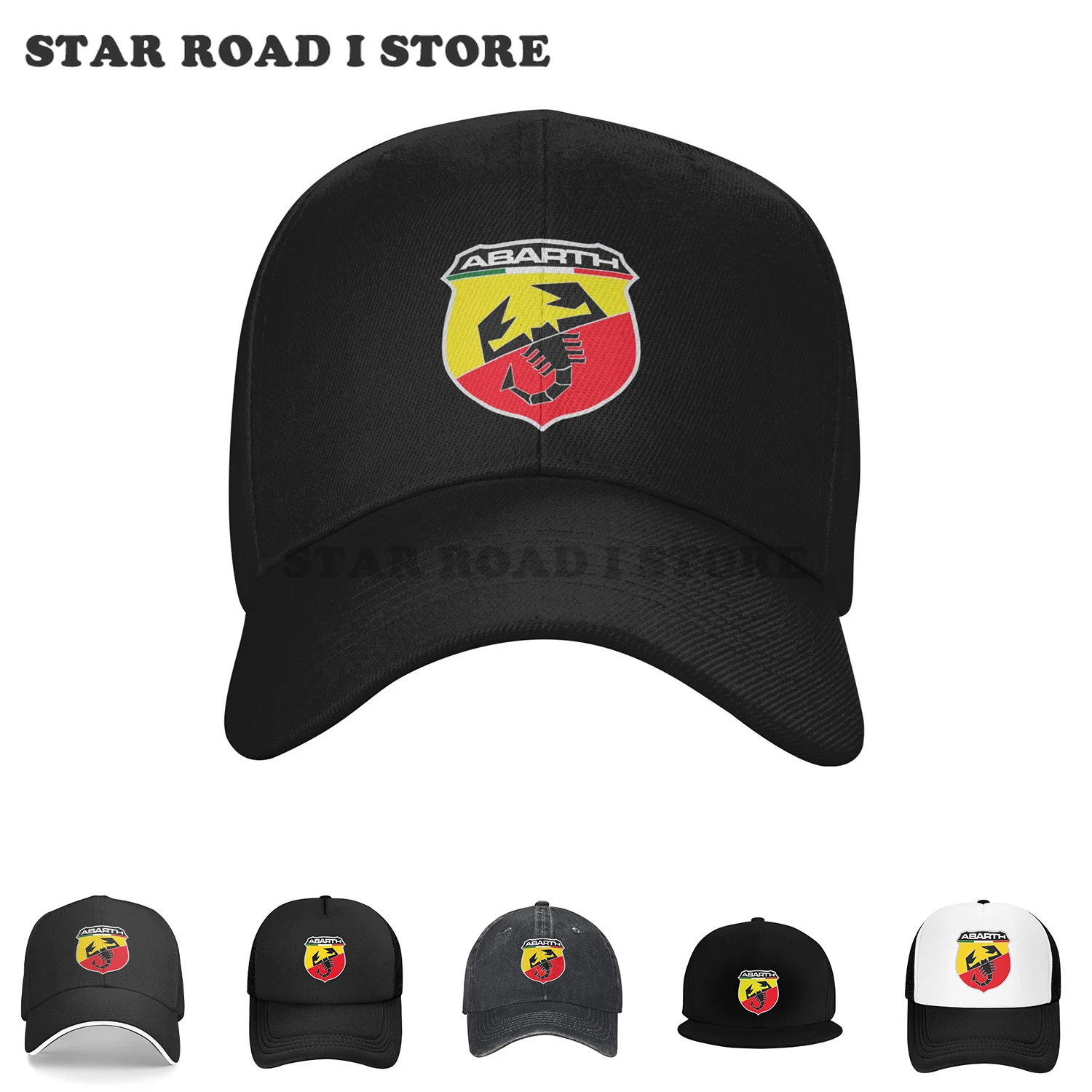 2024 Summer New Arrivial Nyanhif Personalized Abarth Automobile Logo Cool Hat Cap for Man Black