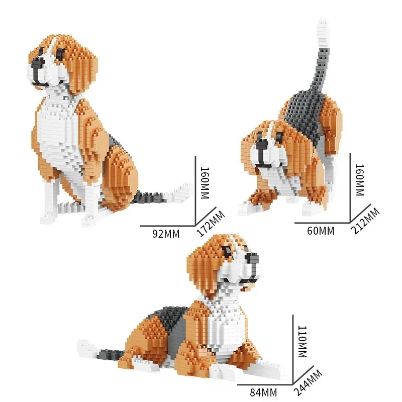 2/3 In 1 Cat Dog Building Blocks Pet Animal Model Toy Mini Bricks DIY Puzzle Figures For Birthday Christmas Gifts Home Decor