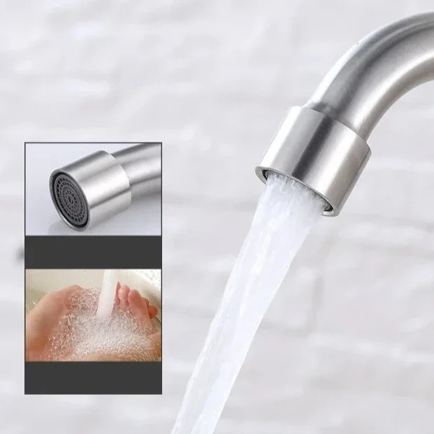 Wall Mounted Kitchen Faucet Stainless Steel Single Cold Water Tap Splash Proof Bathroom Faucets Single Handle WashBasin Faucets