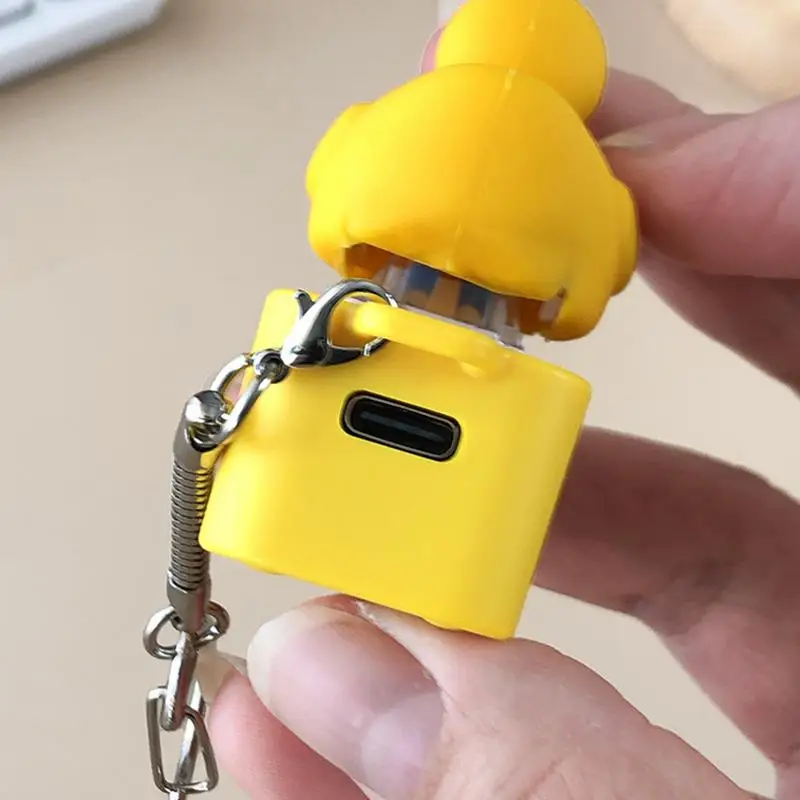 Keyboard Bag Charm Fidget Clicker Small Backpack Ornament Duck Shape Backpack Charm with Light and Sound Stress Relief Toy Gift view 2