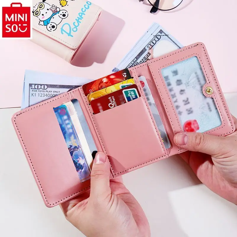 MINISO Sanrio Cartoon Kuromi Hello Kitty Women's Wallet Simple, Sweet, Lightweight, Multi functional Children's Zero Wallet