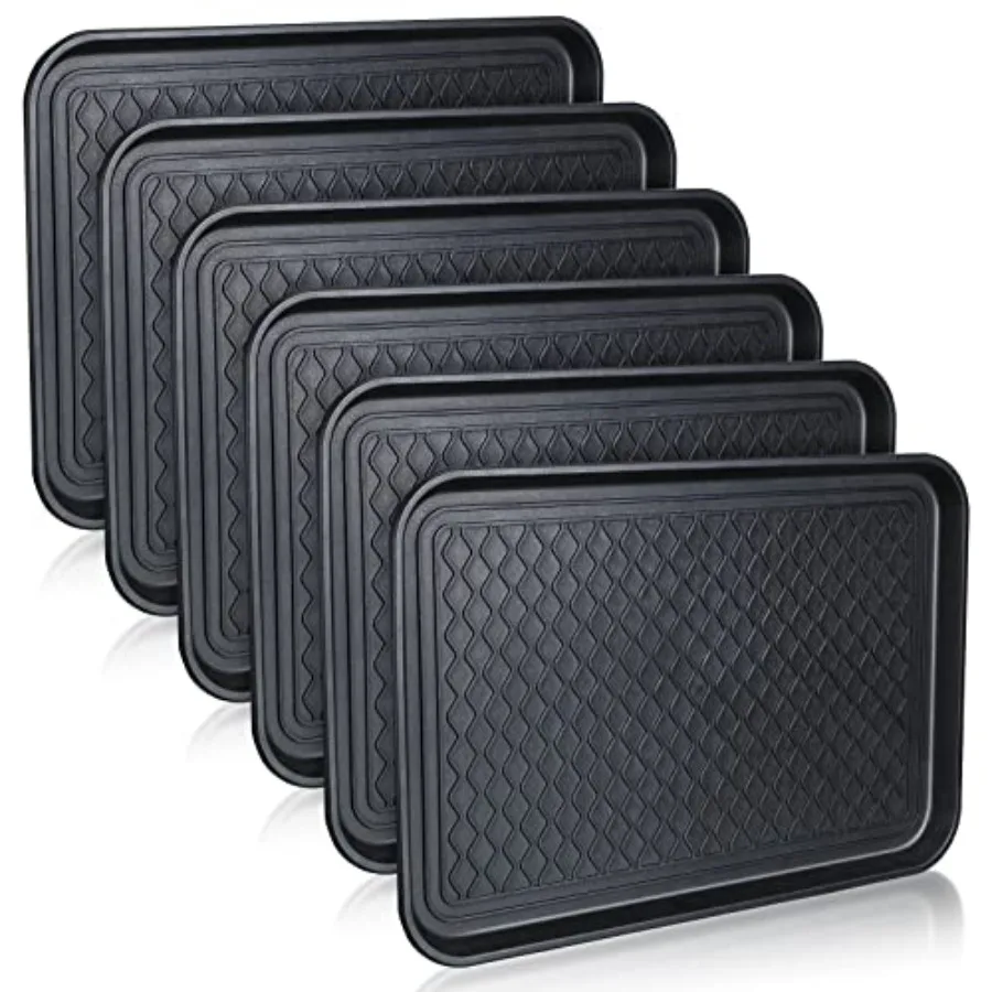 

6 Pcs Multi Purpose Boot Tray Waterproof Shoe Mat Tray Indoor Outdoor PET Feeding Mat for Dog Cat Food Bowl Floor Protection wi